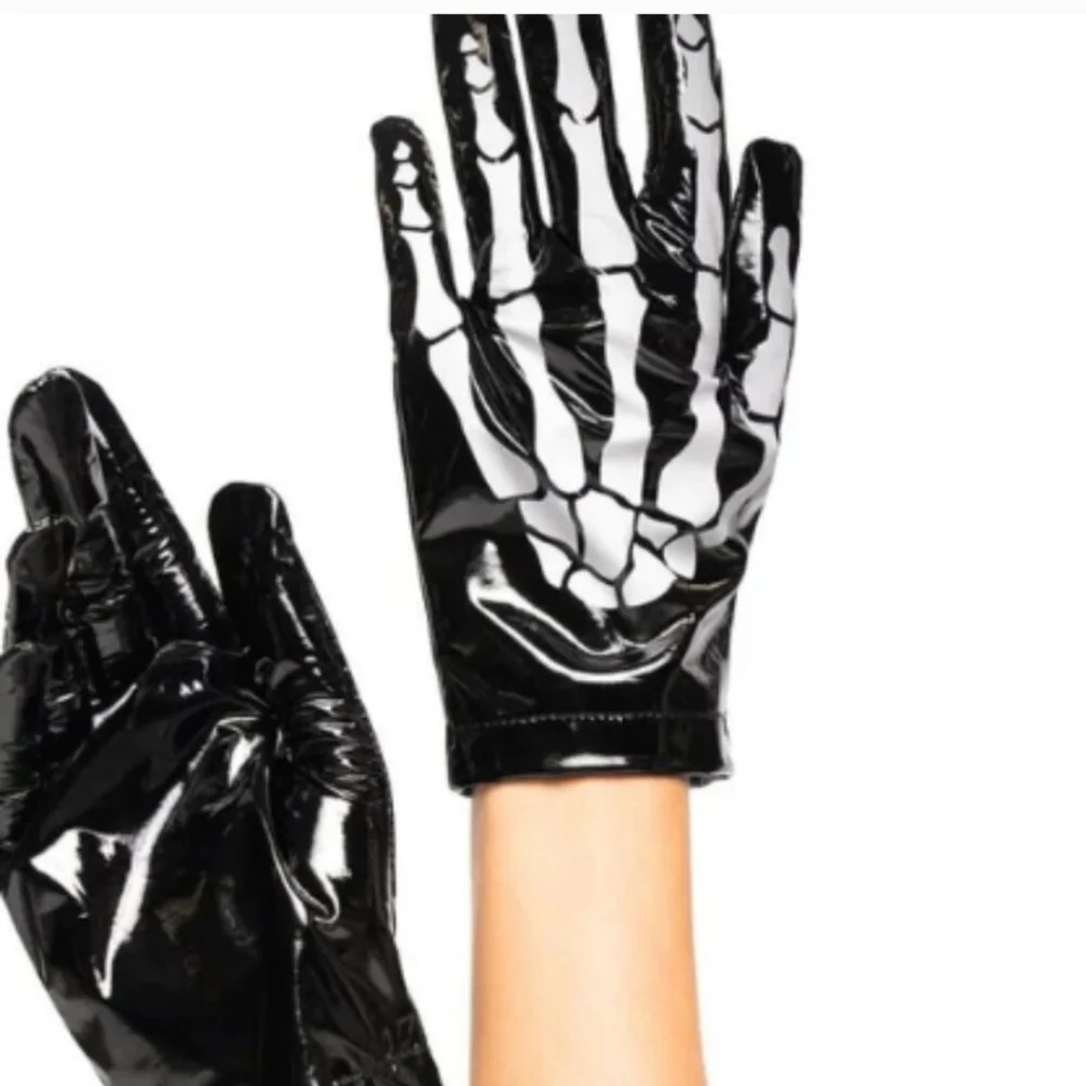 Tipsy Elves NWT Pleather Skeleton Hand Black Gloves Women OS